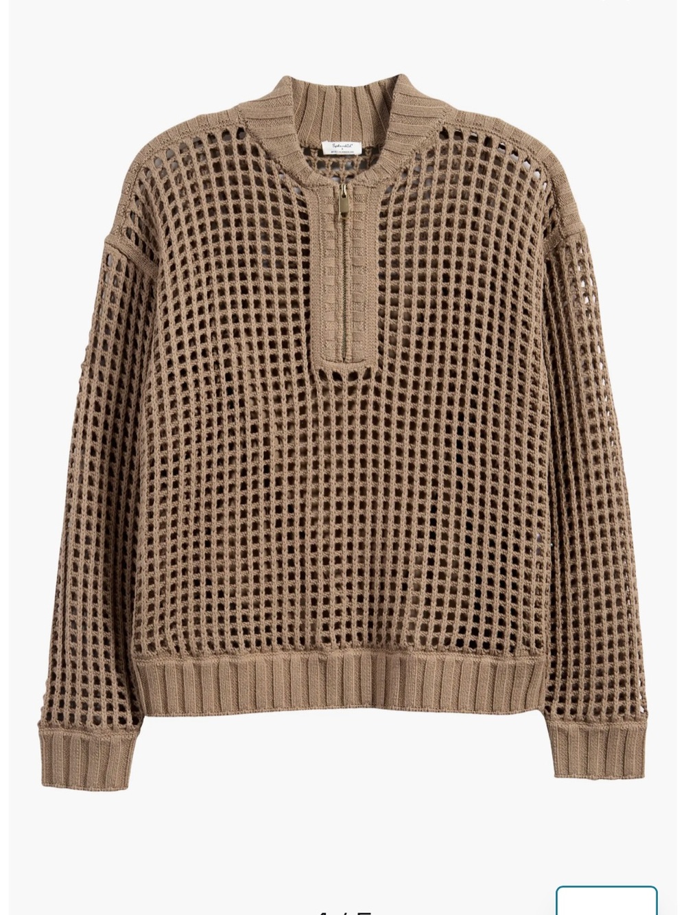Splendid x @cellajaneblog Pointelle Half Zip Sweater - size XL